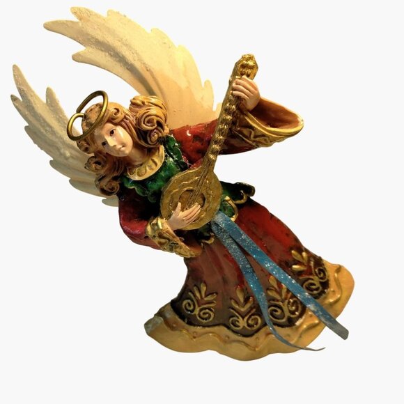 Angel Figurine Ornament Horn Lute Christmas Hark Lot 2 - Picture 4 of 7